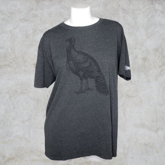 Wild Turkey Bourbon Dark Grey T-Shirt Large Turkey on Front Unisex Tee - Picture 1 of 9